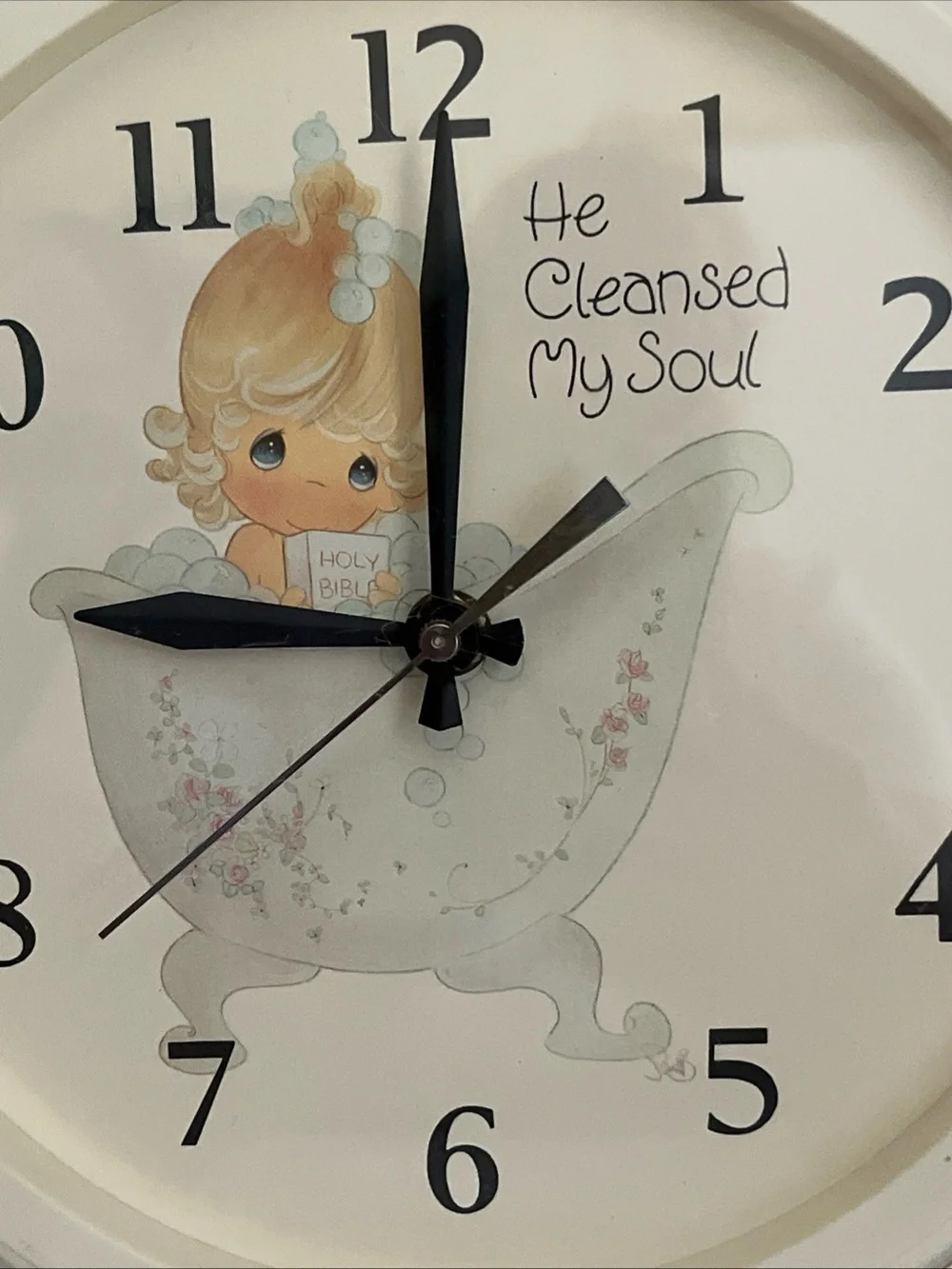 Precious Moments Clock He Clensed My Soul Seth Thomas Model 6110 Works